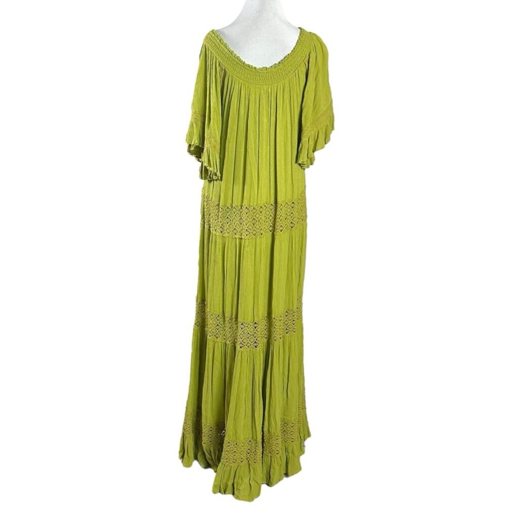 Free People Bohemian Witchy Dream On Maxi Dress Green XS NEW Crochet Gauze - Picture 5 of 13